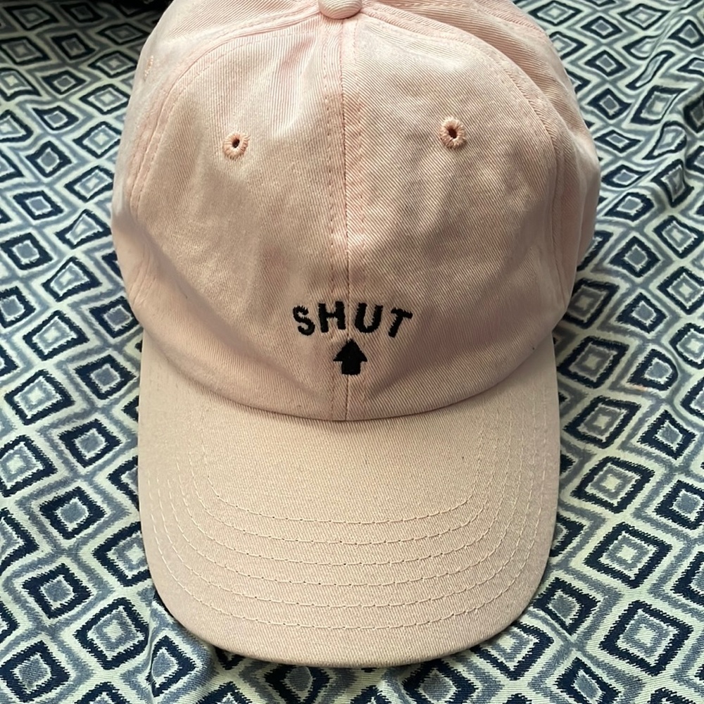 Light pink strap back dad hat